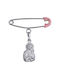 Child Safety Pin made of White Gold 14K