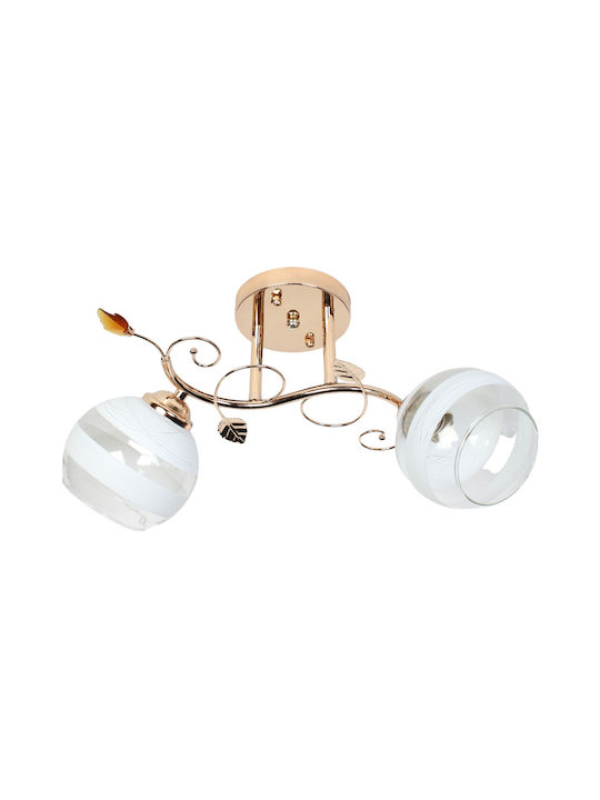 Globobox Glass Ceiling Light with Socket E27 44pcs Gold