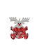 Hanging Reindeer Ornament Fabric Red 9x10cm