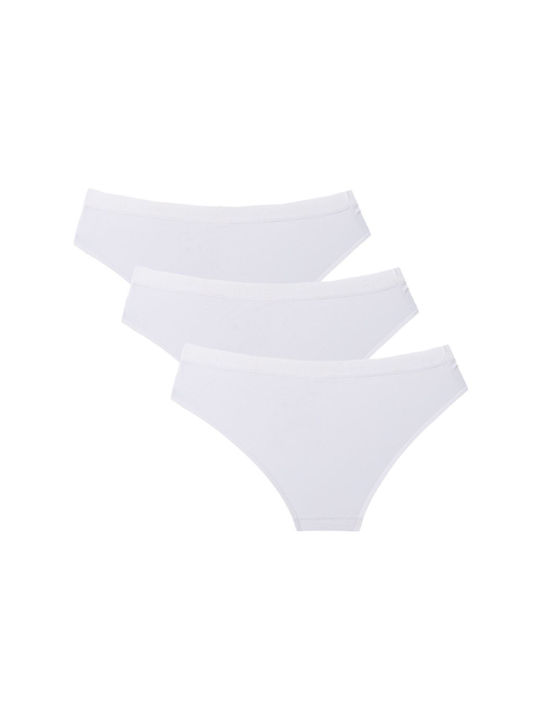 FMS Bumbac Talie înaltă Femei Alunecare 3Pack White