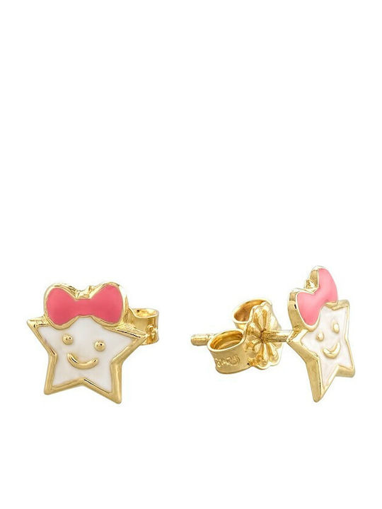 Verorama Kids Earrings Studs Stars made of Gold 14K