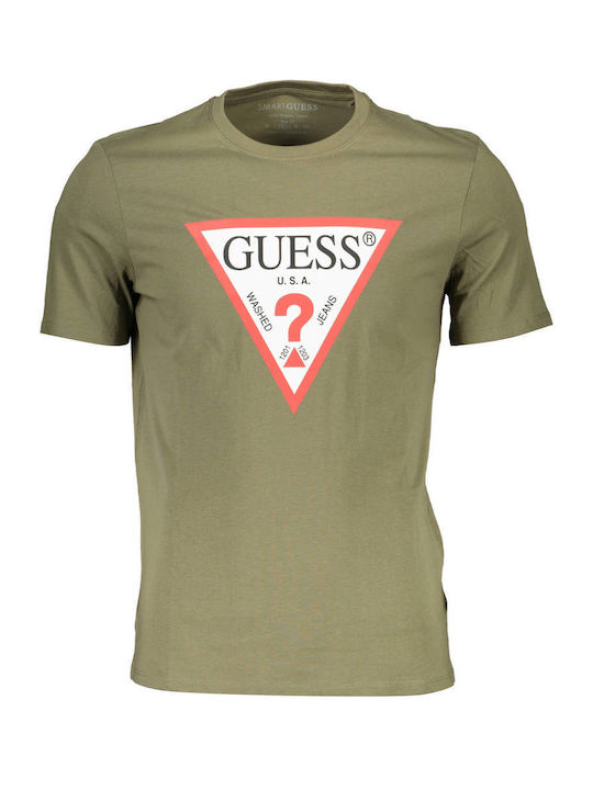Guess Ανδρικό T-shirt Κοντομάνικο Πράσινο.