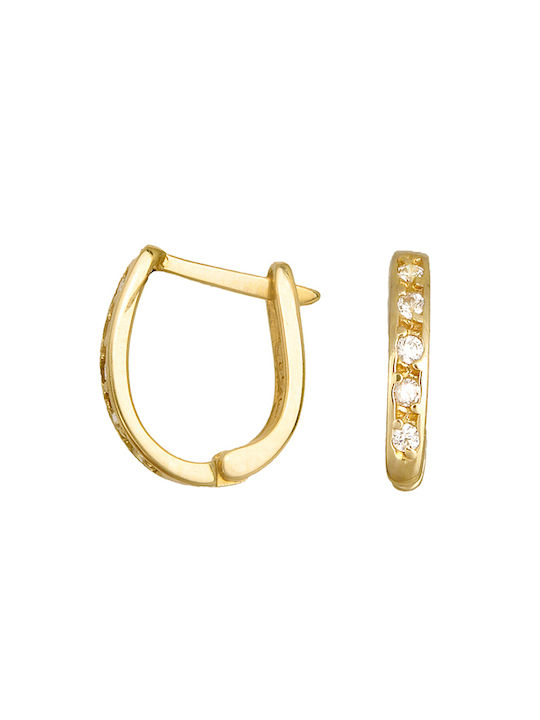 Earrings Hoops made of Gold 14K