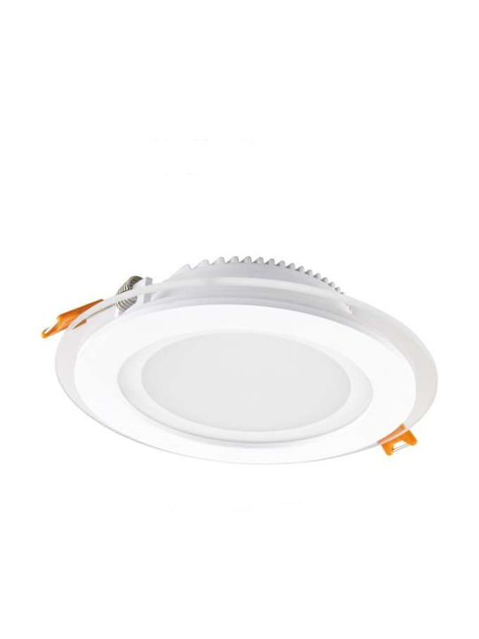 Power Led Στρογγυλό Χωνευτό LED Panel 12W με Φυσικό Λευκό Φως 4500K 16.5εκ.