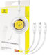 Baseus Leo Подвижен USB към Type-C Кабел 3.5Спецификация Бял 1.1м (P10362900211-00)