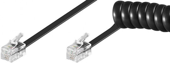 Intellinet Spiral Telephone Cable RJ10 4P4C 2m Black (216300)