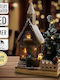 ECD Germany Weihnachts- Beleuchtete Dekorative Darstellung Braun mit Batterie 27x27x11cm