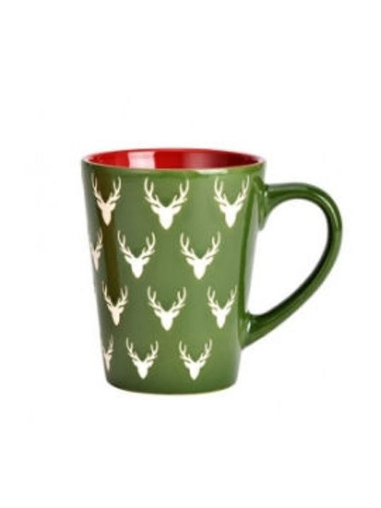 Christmas Mug Ceramic Green 1pcs