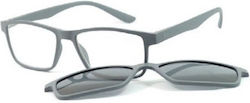 Michael Pachleitner Group Clip On Reading Glasses +3.50 in Gray Color KLH144-2