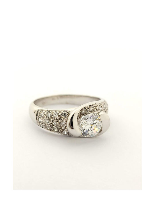 Kirkikosmima Single Stone from White Gold 14K