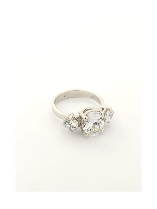 Kirkikosmima Single Stone from White Gold 14K