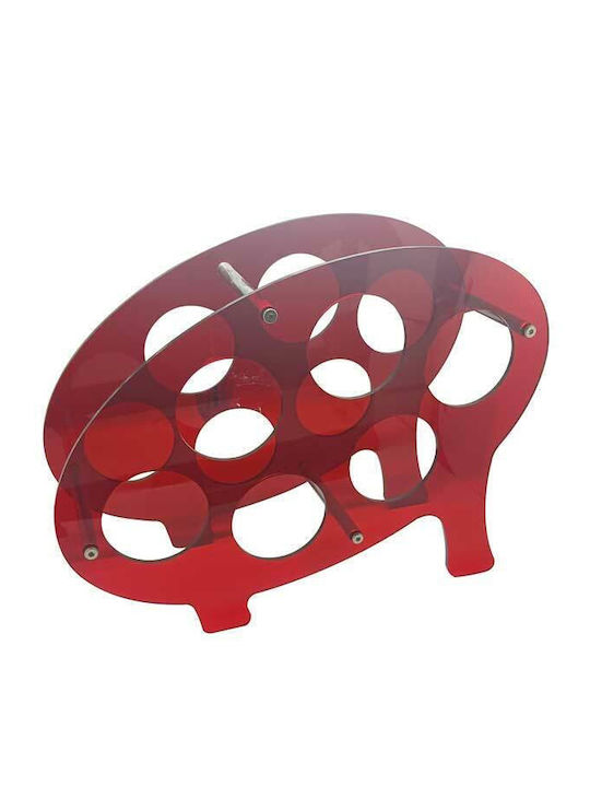 Free Standing Plastic Red Bottle Rack 37-46-93817R
