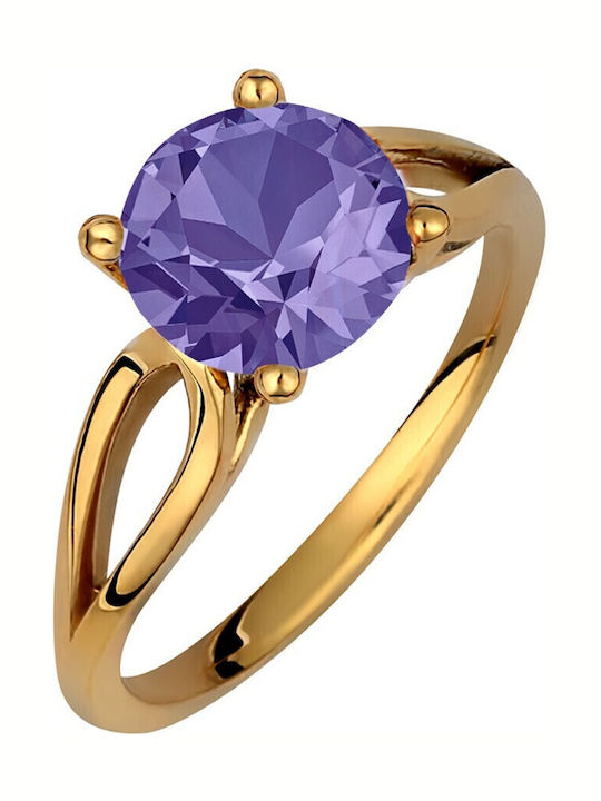 Verorama Single Stone from Gold Plated Silver