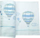 Christening Oilcloths Set White with Hot Air Balloon Theme