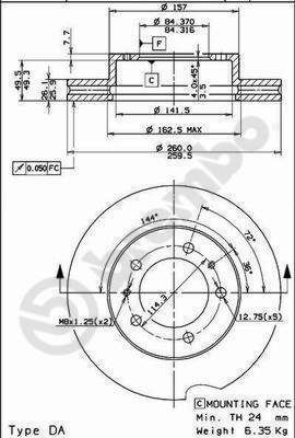 Brembo Brake Disc for Nissan Vanette