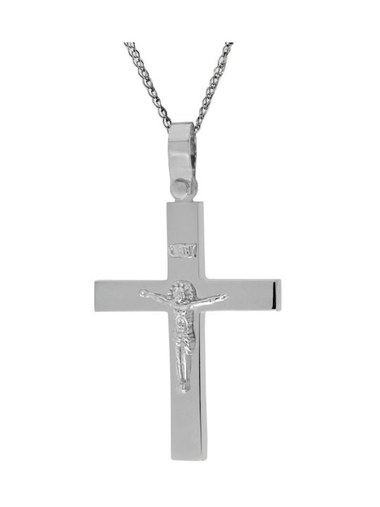 Katsigiannis Men's White Gold Cross 14K