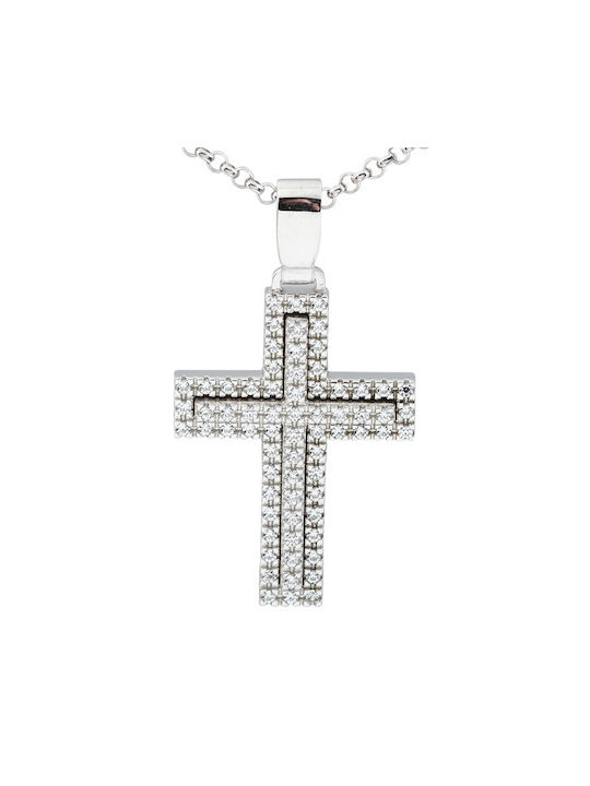 Xrisokosmima Damen Weißgold Kreuz 14K