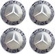 Capace Centru Roată Mercedes Benz cu Diametru Interior 75mm Argint 4buc