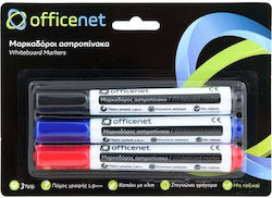 Officenet Μαρκαδόροι Πίνακα Ασπροπινάκα Σετ 3 χρώματα