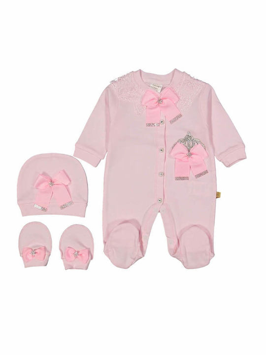 Annora Baby Set Body pentru Bebeluși Catifea Roz