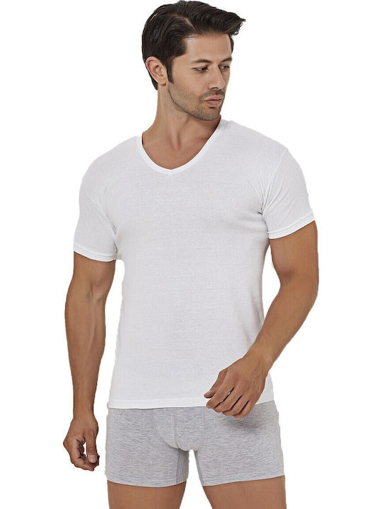 Tricou De Corp Pentru Bărbați Mâneca Scurta Alb