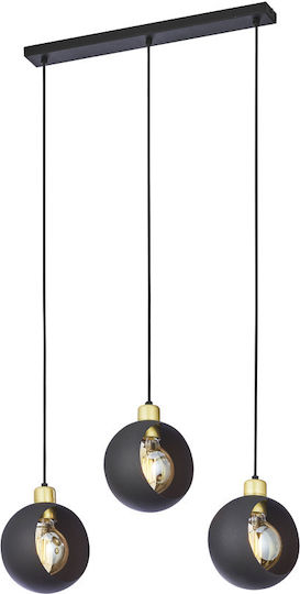 Adviti Lustră Negru cu Dulie E27 100x15cm.