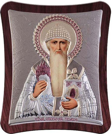 Slevori Εικόνα Heiliger Spyridon Silber 7.9x7cm