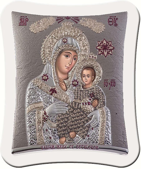 Slevori Heiligenikone Gottesmutter mit Kind Silber 21x25cm