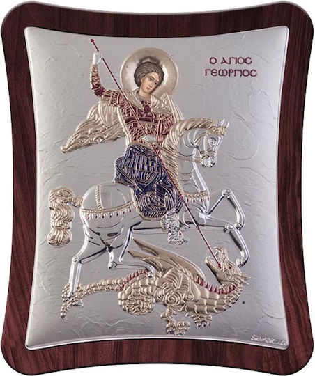 Slevori Εικόνα St. George Silver 21x25cm