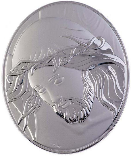 Slevori Image Jesus Christ Silver 4.4x5.4cm