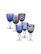 Pols Potten Cobalt Mix Set de pahare pentru Vin Alb din Sticlă Cu picior 6buc