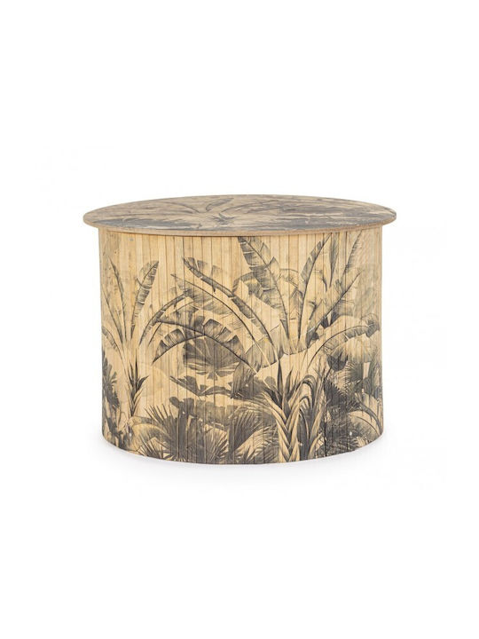 Nariko Round Bamboo Side Table Natural L58xW58xH40cm