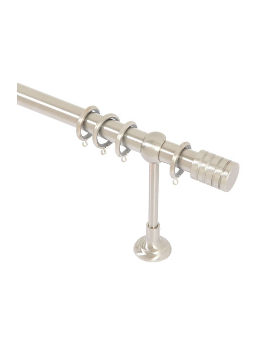 Frans Metallisch Vorhangstange Bar Doppel mit Schiene Φ25mm 180cm Nickel Satin