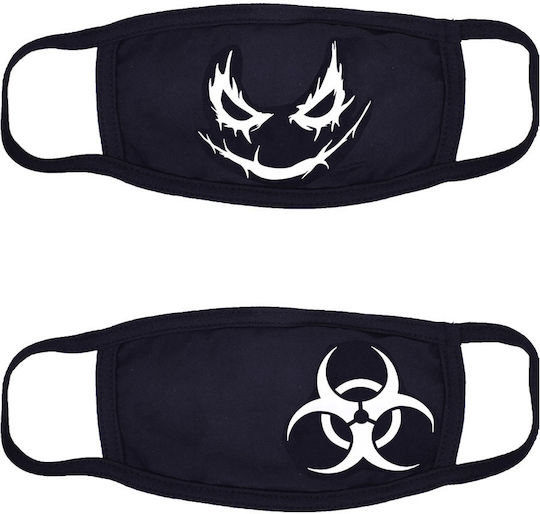Moda4u Mască de protecție Țesătură Negru MA14 2buc