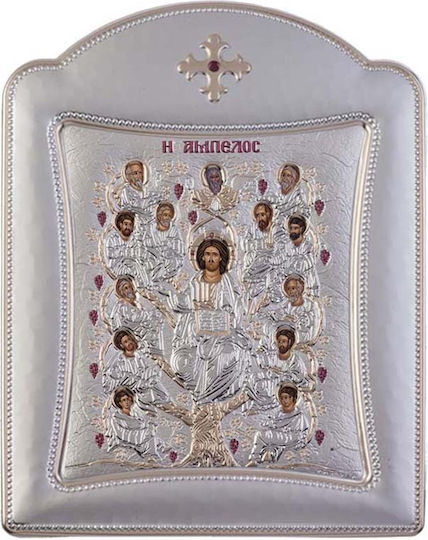 Slevori Εικόνα Исус Христос Silver 16.7x22.4см.