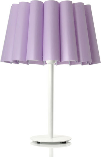 Veis Настолна лампа за Цокъл E27 с Lilac Абажур и Бяла Основа