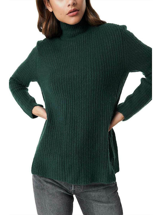 Rut & Circle Women's Long Sleeve Sweater Turtleneck Green