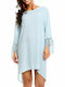 Summer Mini Dress for Wedding and Christening with Lace Turquoise