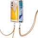 Electroplating Umschlag Rückseite Silikon mit Band (Moto G53)