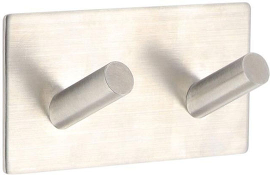 Double Wall-Mounted Bathroom Hook ​9x2.5cm Inox Silver