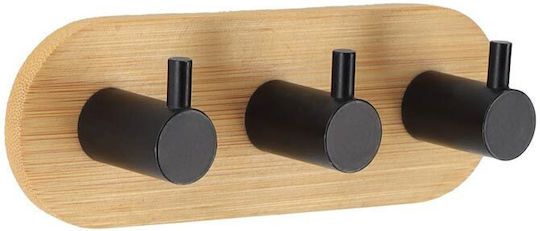 Άγκιστρο Μπάνιου Τριπλό με Βίδες ​13.5x3.5cm Μαύρο