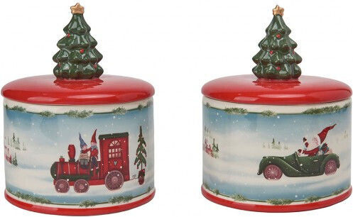 Marva Marva Ceramic Christmas Cookie Jar Trains 16x16x19x16cm