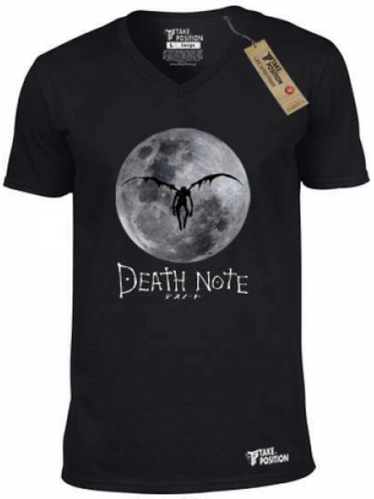 Takeposition Anime Death Note Moon T-shirt Μαύρο Βαμβακερό