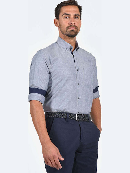 Long-sleeved Cotton Shirt Gray