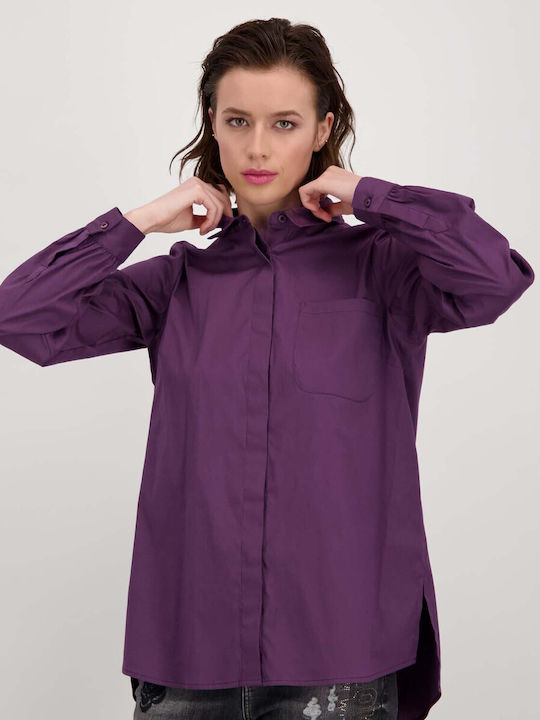 Monari Women's Monochrome Long Sleeve Shirt Purple