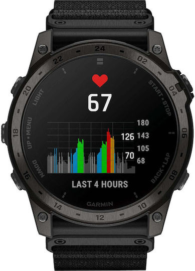 Garmin Tactix 7 AMOLED Edition Titanium 51mm Waterproof Smartwatch with Heart Rate Monitor (Nylon and Silicone Black)