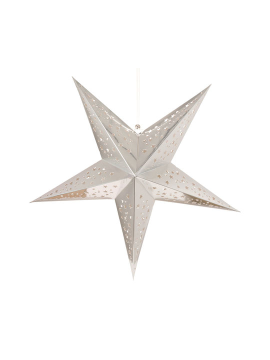 Christmas Decorative Pendant Star Paper Silver 90x90x90cm