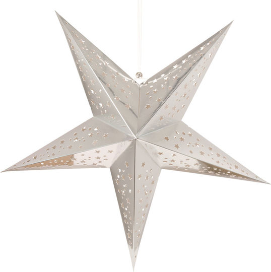 Weihnachtliches Anhänger Papier Silber 60x60x60cm