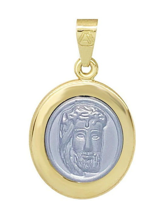 Ino&Ibo Anhänger Kinder Amulett mit Kette mit Jesus Christus aus Weißgold 14K 021MEJESU_14