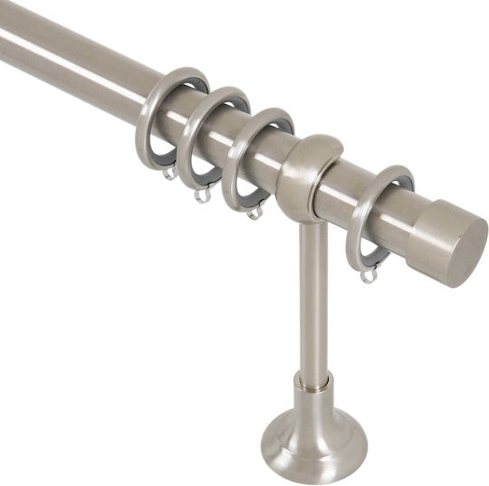 Frans Metallic Curtain Pole by Rail Ø20mm 160cm Νίκελ Σατινέ